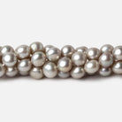 6mm Silver Button Freshwater Pearl Beads 15.5 inch 61 pieces A - Beadsofcambay.com