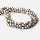 6mm Silver Button Freshwater Pearl Beads 15.5 inch 61 pieces A - Beadsofcambay.com