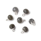 6mm Silver Leafed Celestial Quartz Faceted Candy Kiss Pendant 1 focal bead - Beadsofcambay.com