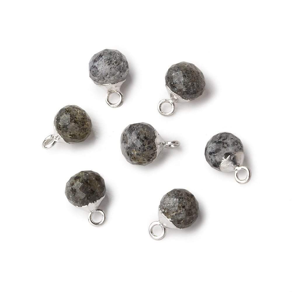 6mm Silver Leafed Celestial Quartz Faceted Candy Kiss Pendant 1 focal bead - Beadsofcambay.com