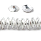 6mm Silver plated Copper Brushed Bead Cap 8 inch 148 pieces - Beadsofcambay.com