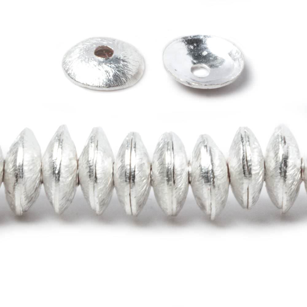 6mm Silver plated Copper Brushed Bead Cap 8 inch 148 pieces - Beadsofcambay.com