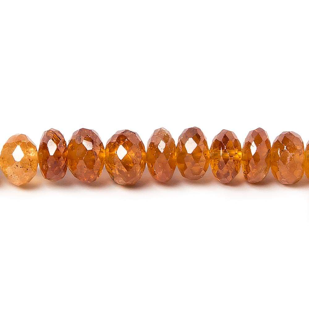 6mm Spessartite (Mandarin) Garnet Faceted Rondelle 9 inch 70 pieces - Beadsofcambay.com