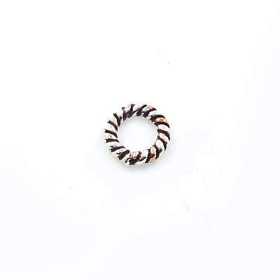 6mm Sterling Silver and Copper Twisted Jumpring 25 pieces - Beadsofcambay.com