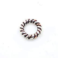 6mm Sterling Silver and Copper Twisted Jumpring 25 pieces - Beadsofcambay.com