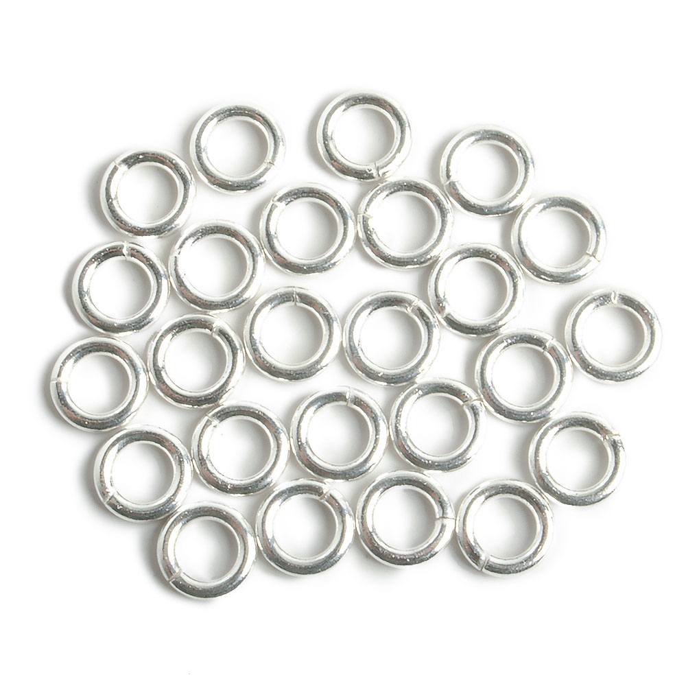 6mm Sterling Silver Open Plain Jump Ring Set of 25 pieces 16 gauge wire - Beadsofcambay.com