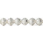 6mm Sterling Silver Plated Copper Round Bali Design 8 inch 33 pcs - Beadsofcambay.com