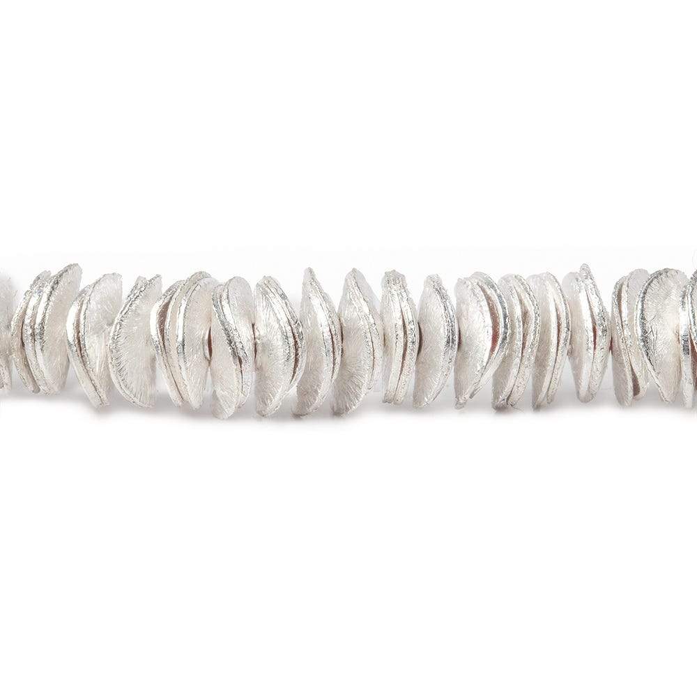 6mm Sterling Silver Plated Copper Wavy Disc, Brushed 8 inch 200 pcs - Beadsofcambay.com