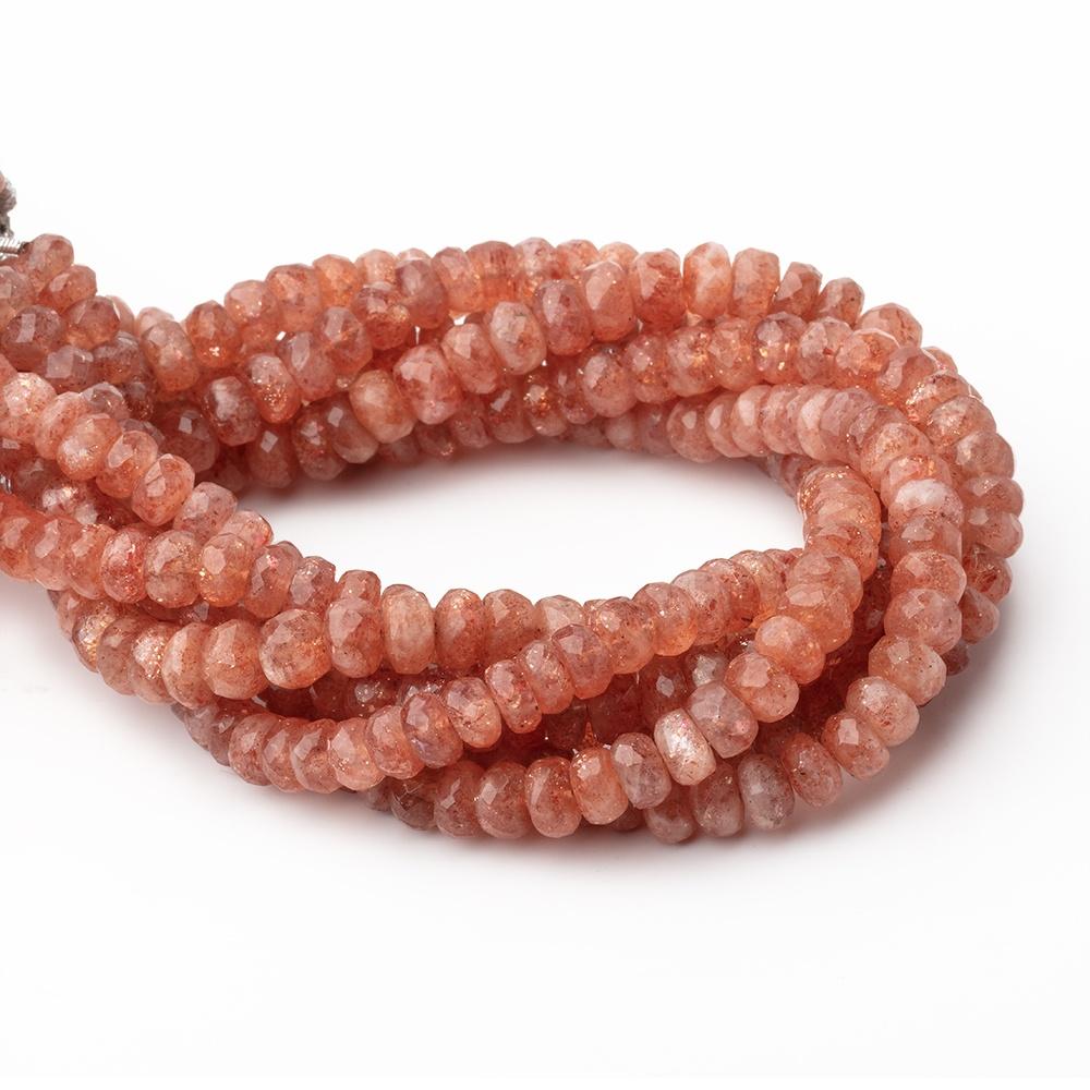 6mm Sunstone Faceted Rondelle Beads 8 inch 52 pieces - Beadsofcambay.com
