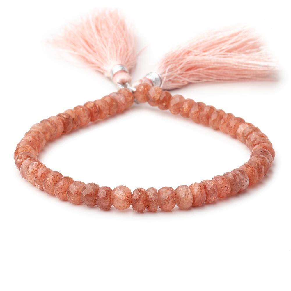 6mm Sunstone Faceted Rondelle Beads 8 inch 52 pieces - Beadsofcambay.com