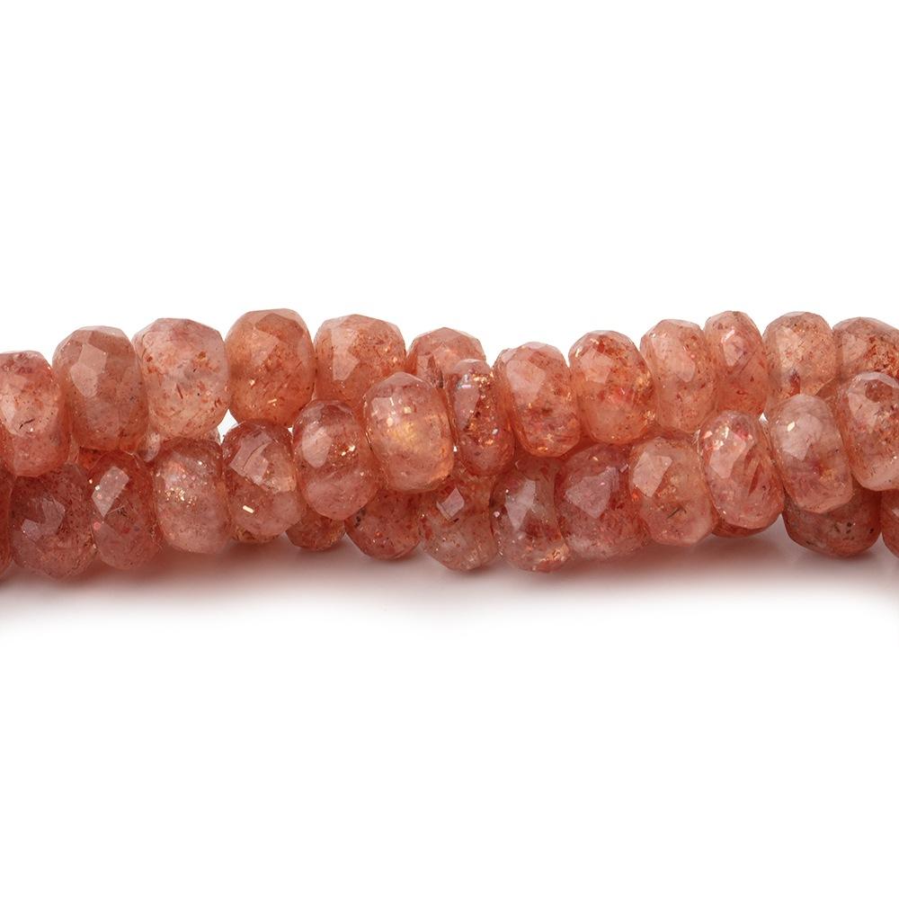 6mm Sunstone Faceted Rondelle Beads 8 inch 52 pieces - Beadsofcambay.com