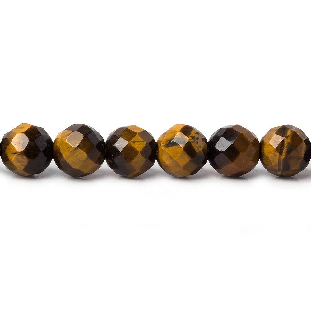 6mm Tiger's Eye Faceted Round Beads 15.5 inch 65 pieces - Beadsofcambay.com
