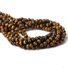6mm Tiger's Eye Faceted Round Beads 15.5 inch 65 pieces - Beadsofcambay.com