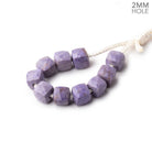 6mm Turkish Purple Jade 2mm Large Hole Faceted Cube Beads Set of 10 pieces - Beadsofcambay.com