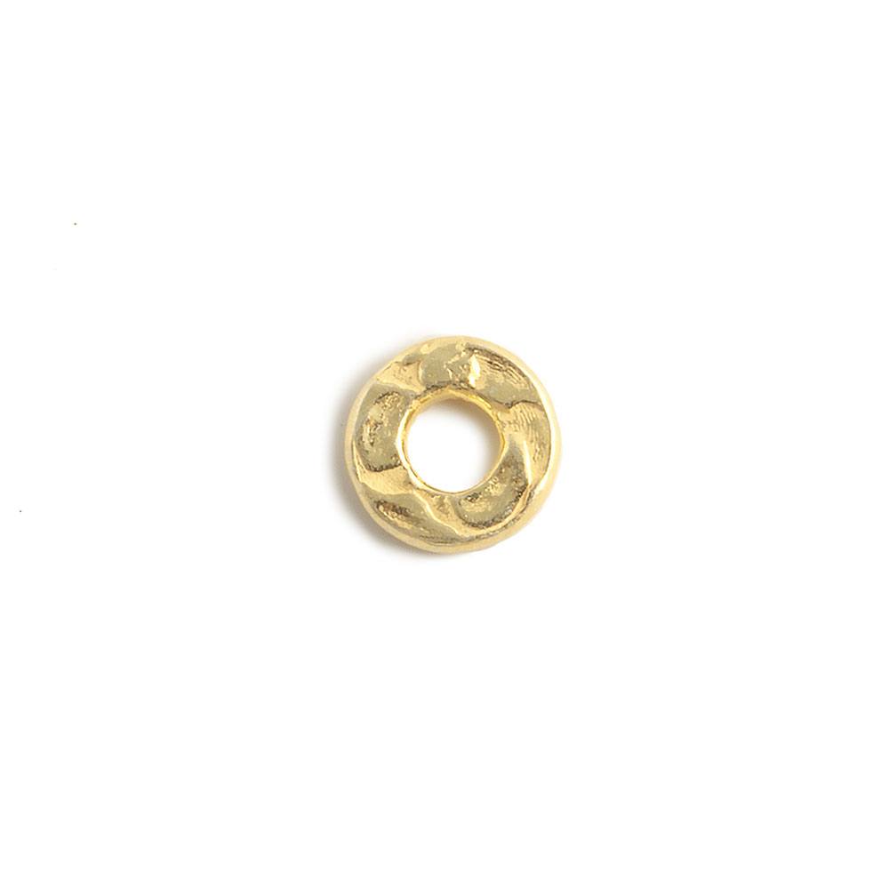6mm Vermeil Hammered Jump Ring Connector 2.5mm ID Set of 10 pieces - Beadsofcambay.com