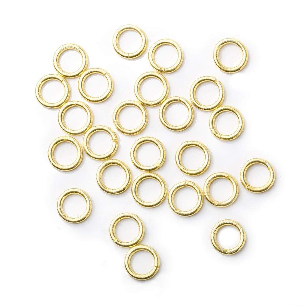 6mm Vermeil Plain Jumpring 25 rings per bag - Beadsofcambay.com
