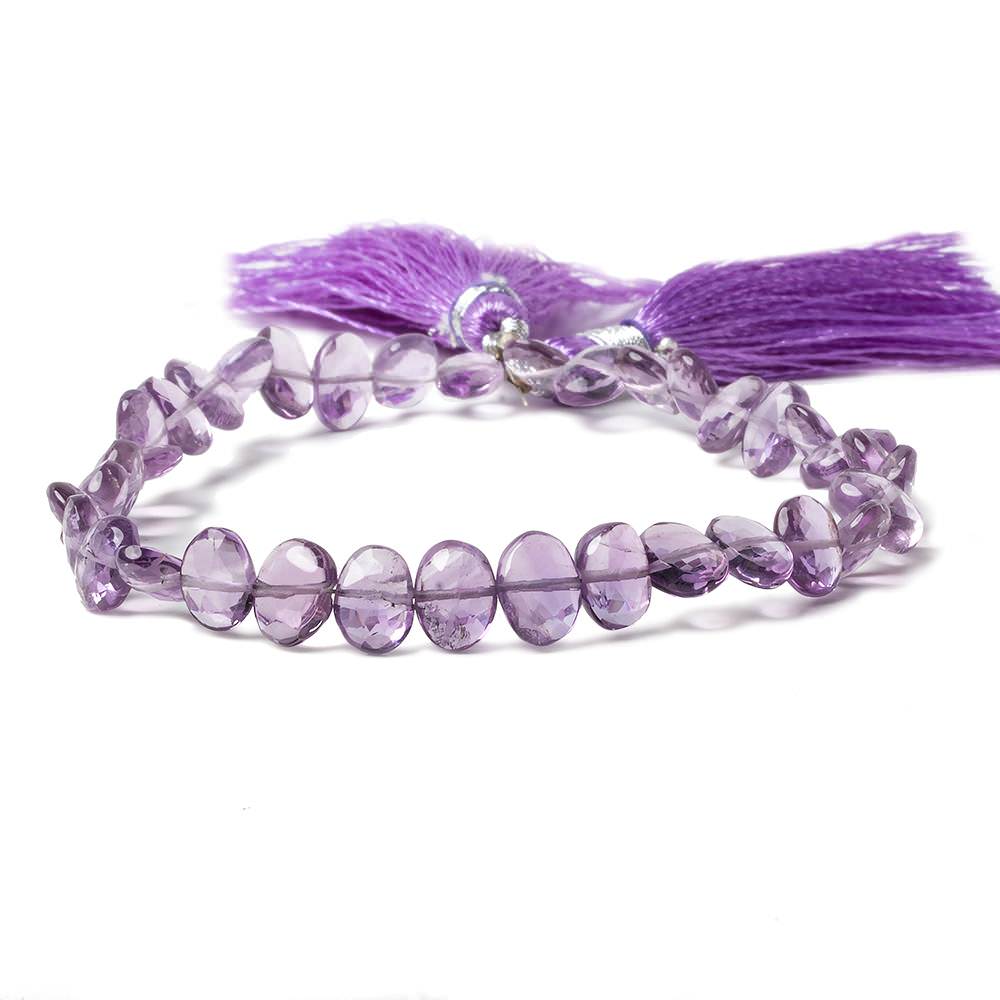 6x10 Amethyst Side Drilled Faceted Oval Beads 8 inch 30 pieces - Beadsofcambay.com