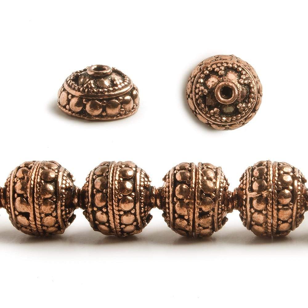 6x10mm Copper Bead Cap 8 inch 40 pcs - Beadsofcambay.com