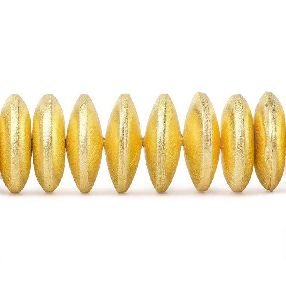 6x20mm 22kt Gold Plated Copper Brushed Disc 8 inch 27 pieces - Beadsofcambay.com