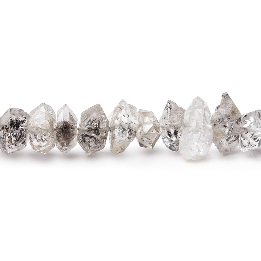 6x3-10x5mm Double Terminated Quartz Natural Crystals 7 inch 48 Beads - Beadsofcambay.com