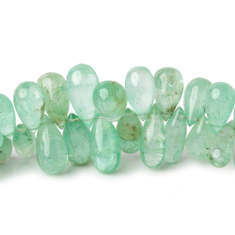 6x3-12x5mm Emerald Plain Teardrop Beads 8 inch 85 pieces - Beadsofcambay.com