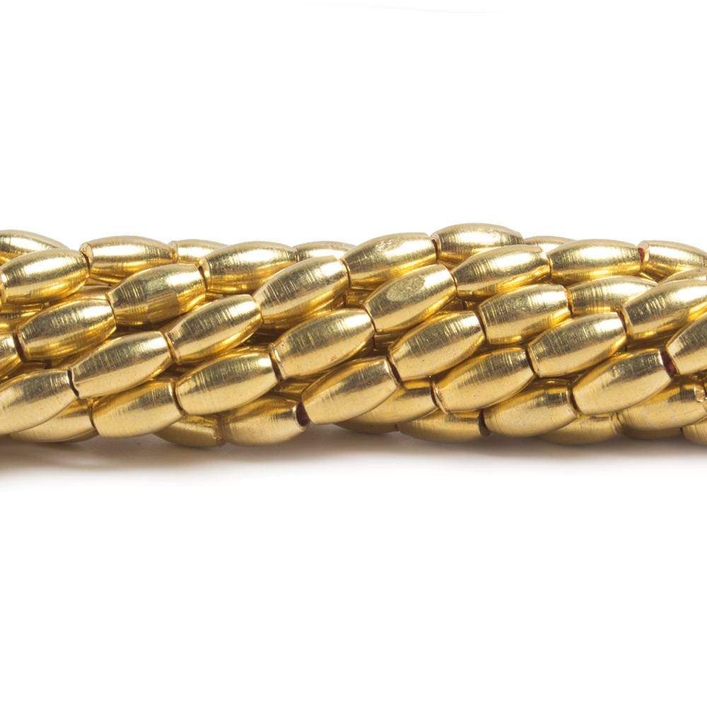 6x3mm 22kt gold plated Copper Plain Rice Beads 8 inch 33 pieces - Beadsofcambay.com