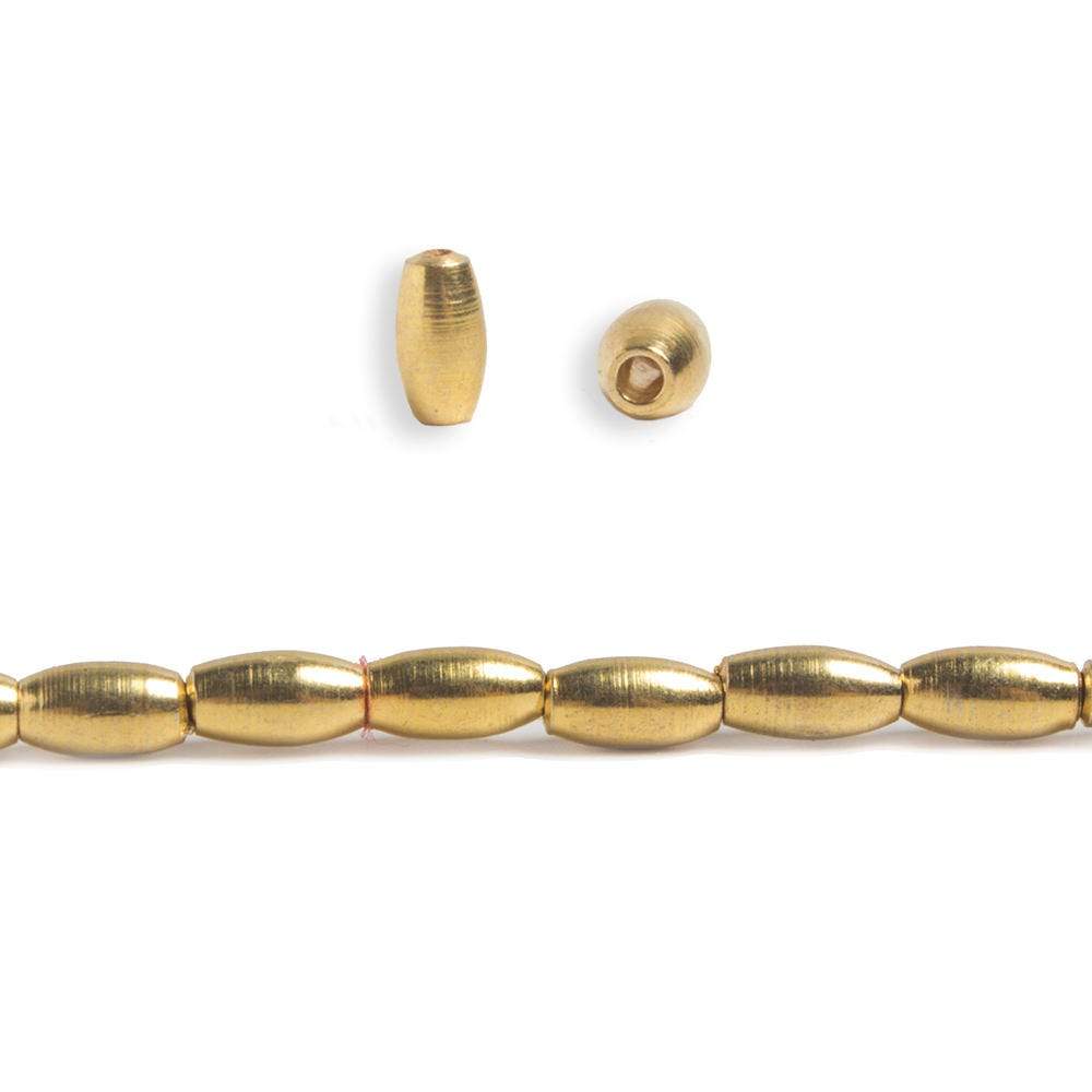 6x3mm 22kt gold plated Copper Plain Rice Beads 8 inch 33 pieces - Beadsofcambay.com