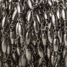 6x3mm Black Gold plated Rice Black Gold Chain by the foot - Beadsofcambay.com