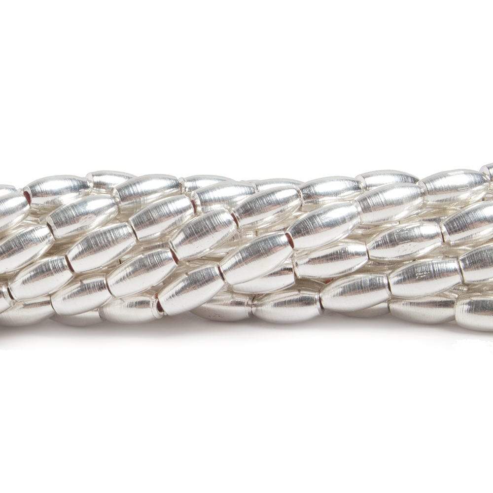 6x3mm Silver plated Copper Plain Rice Beads 33pcs - Beadsofcambay.com