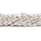 6x3mm Sterling Silver plated Copper Brushed Rice Beads 8 inch 34 pcs - Beadsofcambay.com