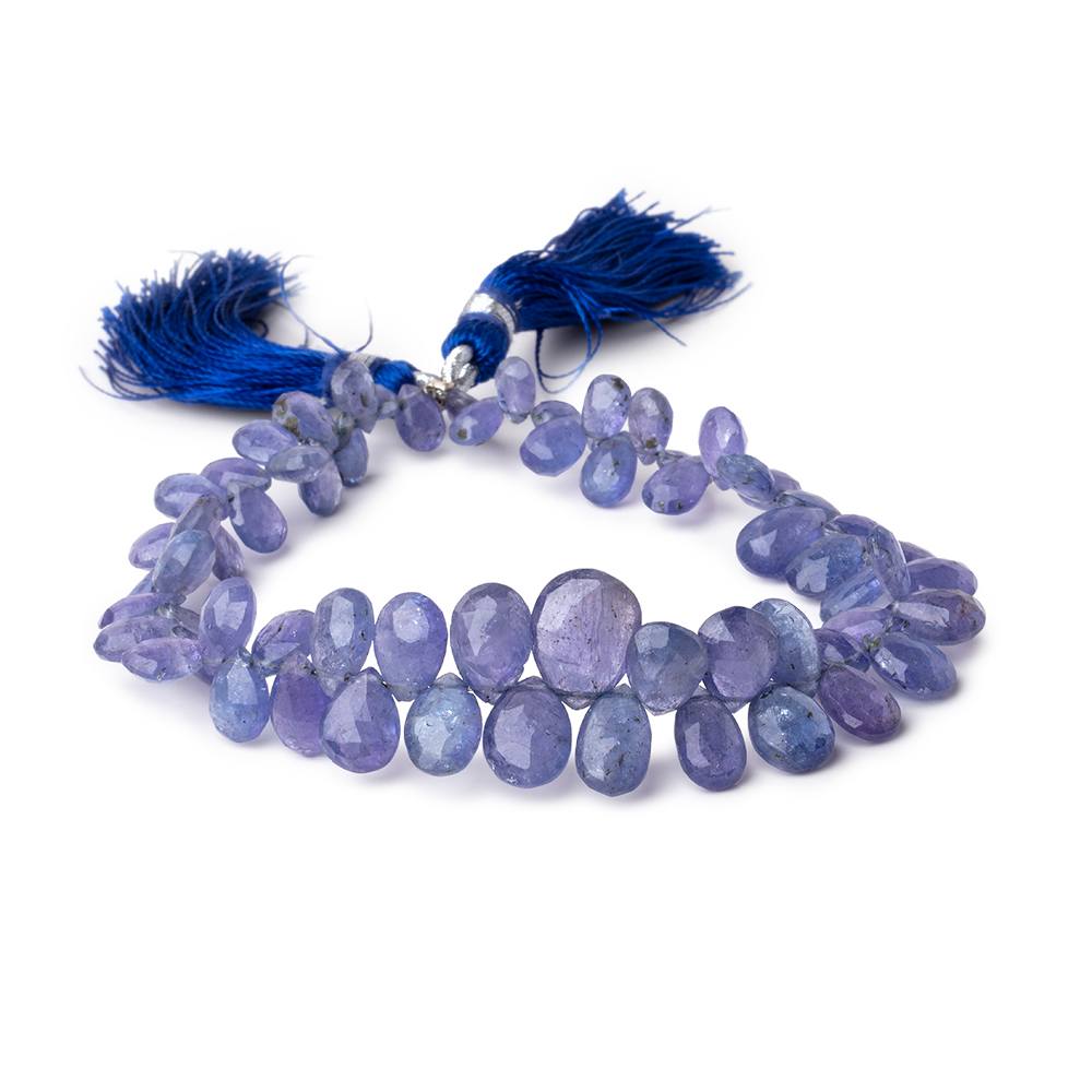 6x4-10x7mm Tanzanite Faceted Pear Beads 8 inch 64 pieces - Beadsofcambay.com