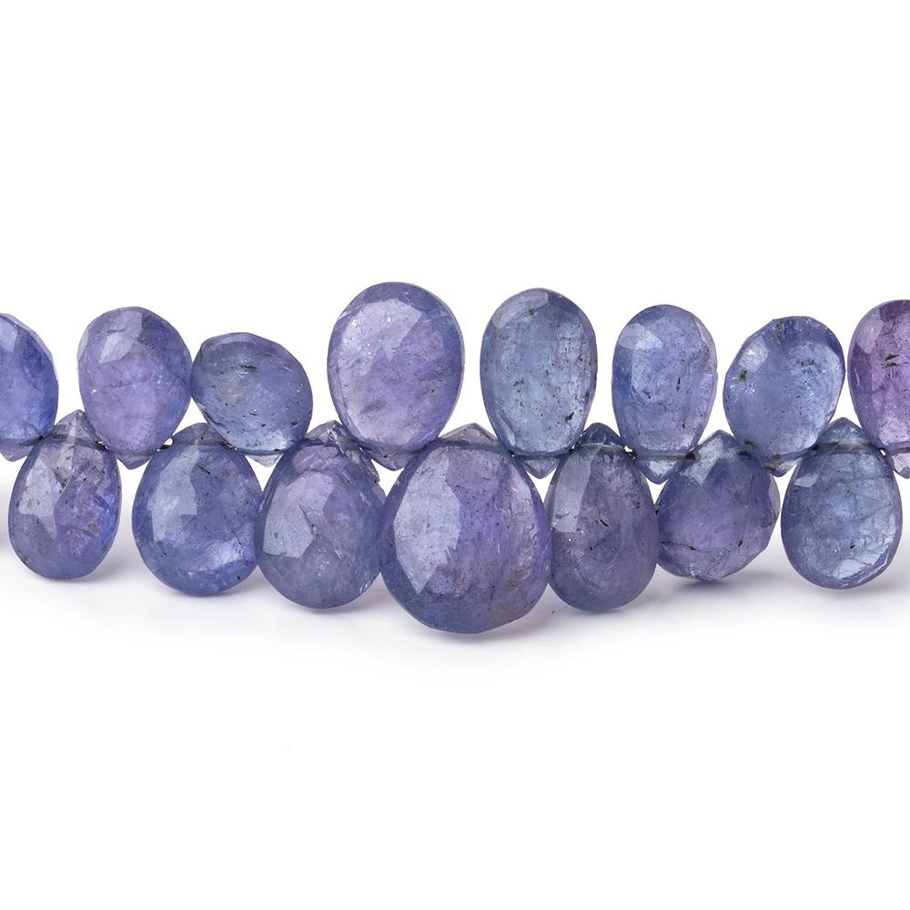 6x4-10x7mm Tanzanite Faceted Pear Beads 8 inch 64 pieces - Beadsofcambay.com