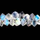 6x4-10x9mm Rainbow Moonstone Plain Shield Beads 6.5 inch 58 pieces AA - Beadsofcambay.com