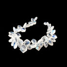 6x4-10x9mm Rainbow Moonstone Plain Shield Beads 6.5 inch 58 pieces AA - Beadsofcambay.com