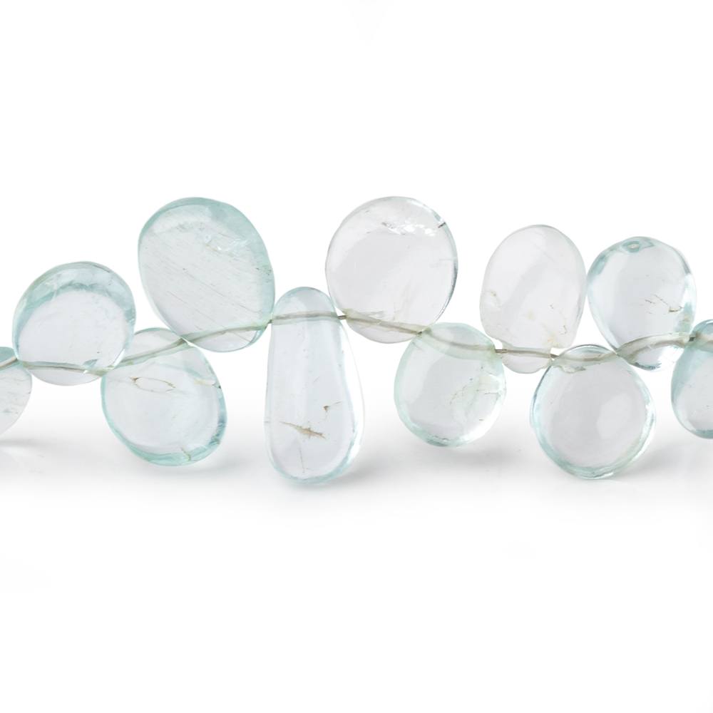 6x4-12x10mm Aquamarine Plain Freeshape Beads 7 inch 38 pieces - Beadsofcambay.com