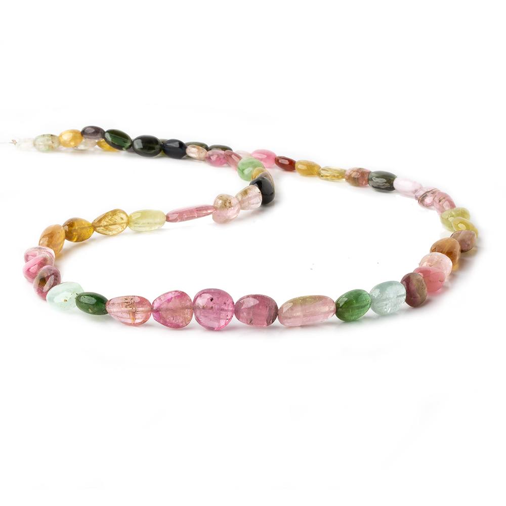6x4-12x6mm Multi Color Tourmaline plain nugget beads 18 inch 55 pieces A - Beadsofcambay.com