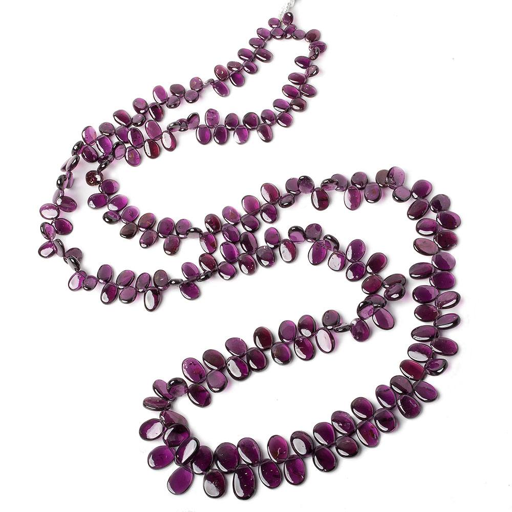 6x4-12x9mm Rhodolite Garnet top drilled plain Oval beads 34 inch 205 pieces AAA - Beadsofcambay.com