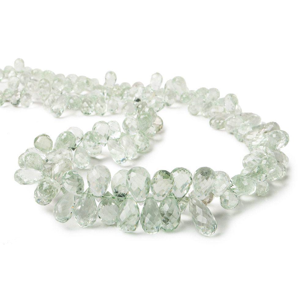 6x4-13x6mm Prasiolite (Green Amethyst) Faceted Tear Drops Beads 16 inch 177 pcs - Beadsofcambay.com