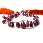 6x4-14x8mm Ruby Plain Tear Drop beads 8 inch 33 pieces AA - Beadsofcambay.com