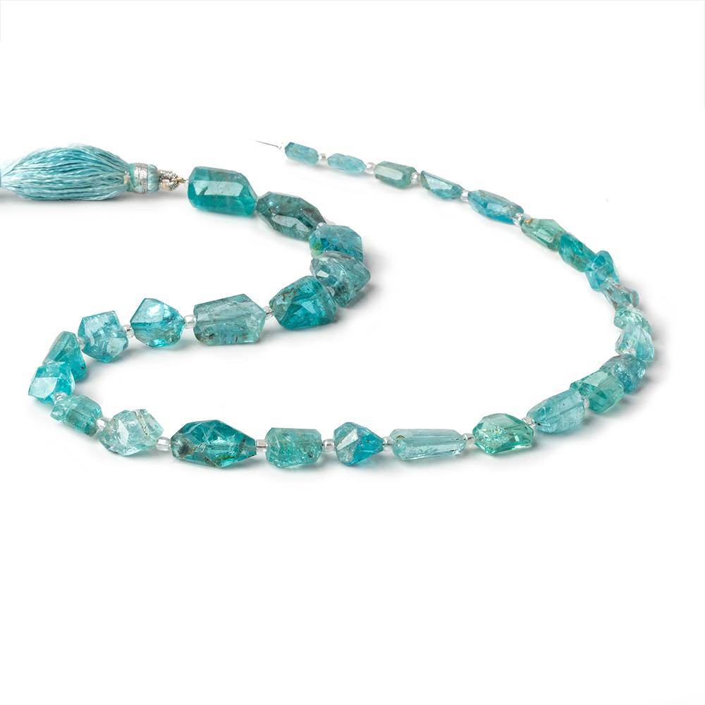 6x4-15x9mm Apatite faceted nugget beads 14.5 inch 31 pieces - Beadsofcambay.com