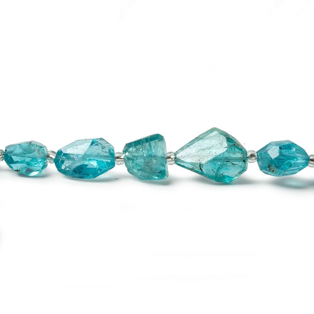 6x4-15x9mm Apatite faceted nugget beads 14.5 inch 31 pieces - Beadsofcambay.com