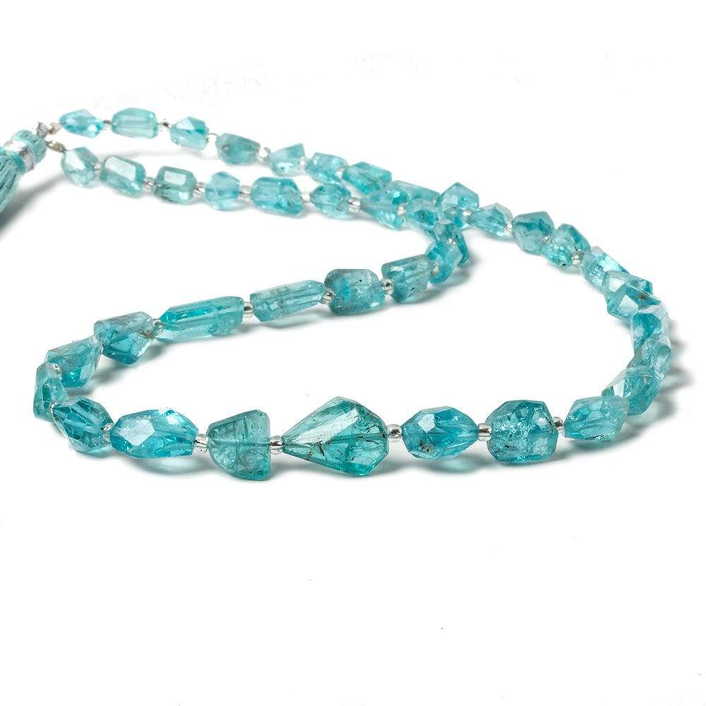 6x4-15x9mm Apatite faceted nugget beads 14.5 inch 31 pieces - Beadsofcambay.com