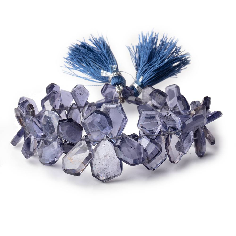 6x4-16x10mm Iolite Faceted Freeform Beads 7 inch 62 pieces - Beadsofcambay.com