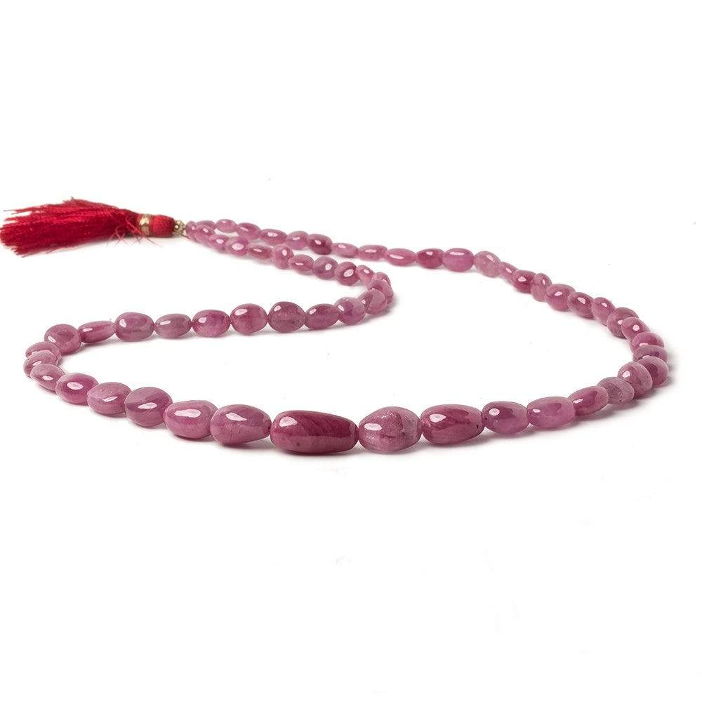 6x4-16x9mm Burmese Ruby plain nugget beads 19.5 inch 59 pieces - Beadsofcambay.com