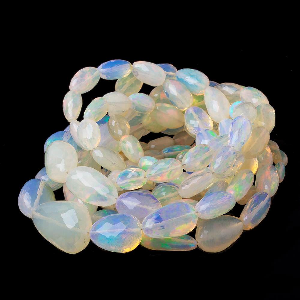 6x4-17x11mm Ethiopian Opal Straight Drill Faceted Nuggets 17 inch 42 beads AA - Beadsofcambay.com