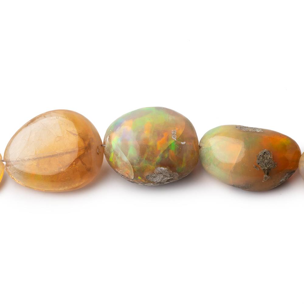 6x4-17x13mm Golden Ethiopian Opal Plain Nugget Beads 20 inch 42 pieces AA - Beadsofcambay.com