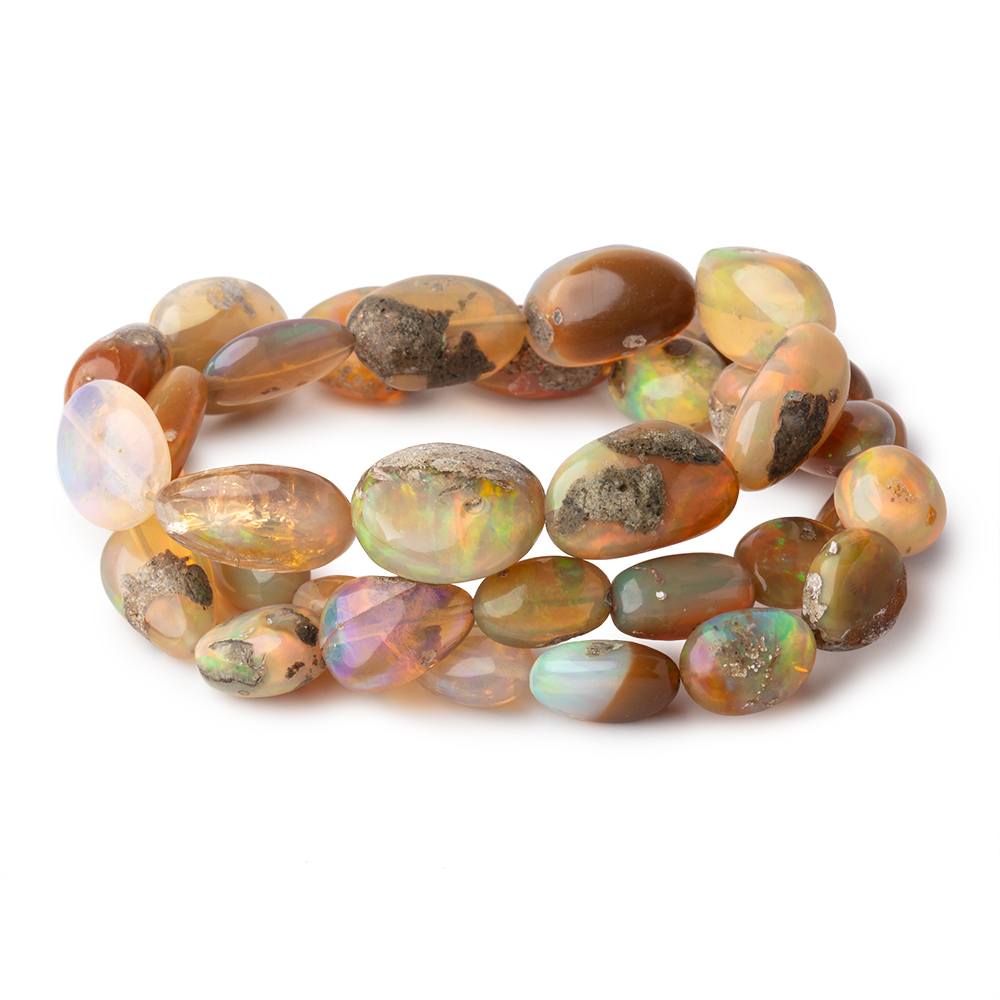 6x4-17x13mm Golden Ethiopian Opal Plain Nugget Beads 20 inch 42 pieces AA - Beadsofcambay.com