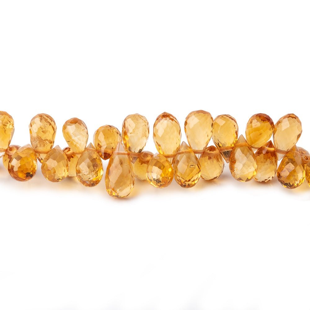 6x4-7x4mm Citrine Faceted Tear Drop Beads 9 inch 124 pieces - Beadsofcambay.com
