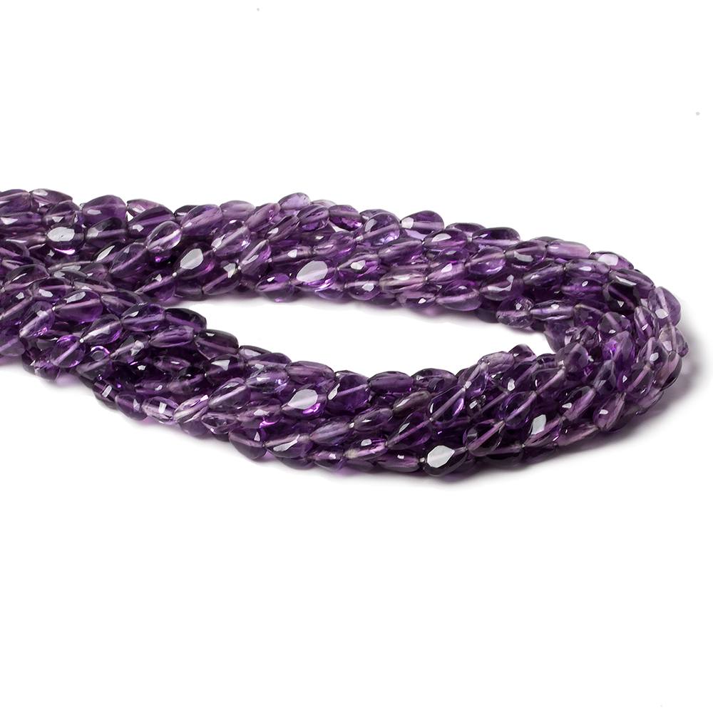 6x4-7x4mm Shaded Amethyst straight drilled plain pears 14 inch 55 beads - Beadsofcambay.com
