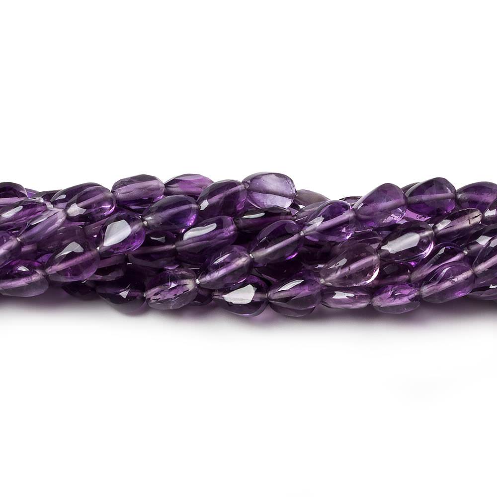 6x4-7x4mm Shaded Amethyst straight drilled plain pears 14 inch 55 beads - Beadsofcambay.com